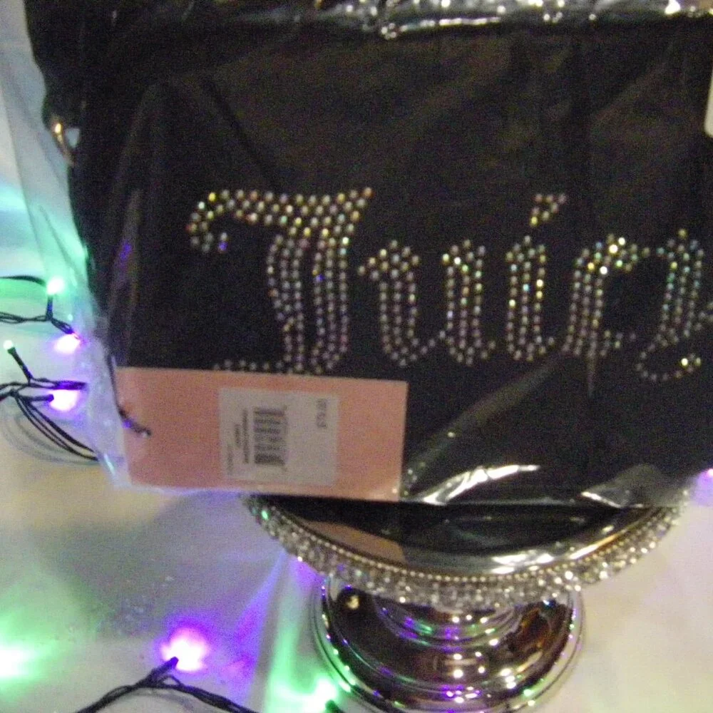 Juicy Couture Obsession Crossbody Camera Bag Black Velour NWT
